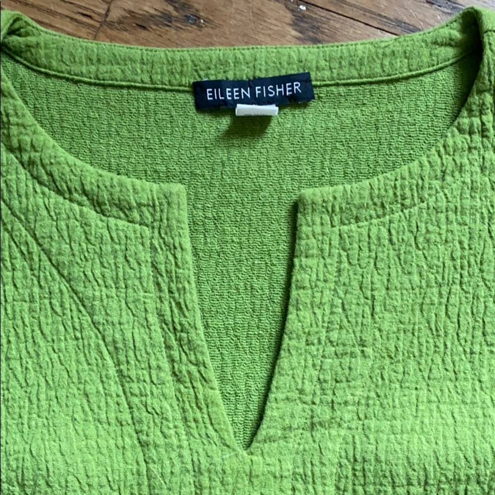 Eileen Fisher Green Textured Tunic Top Size Small - Picture 6 of 6